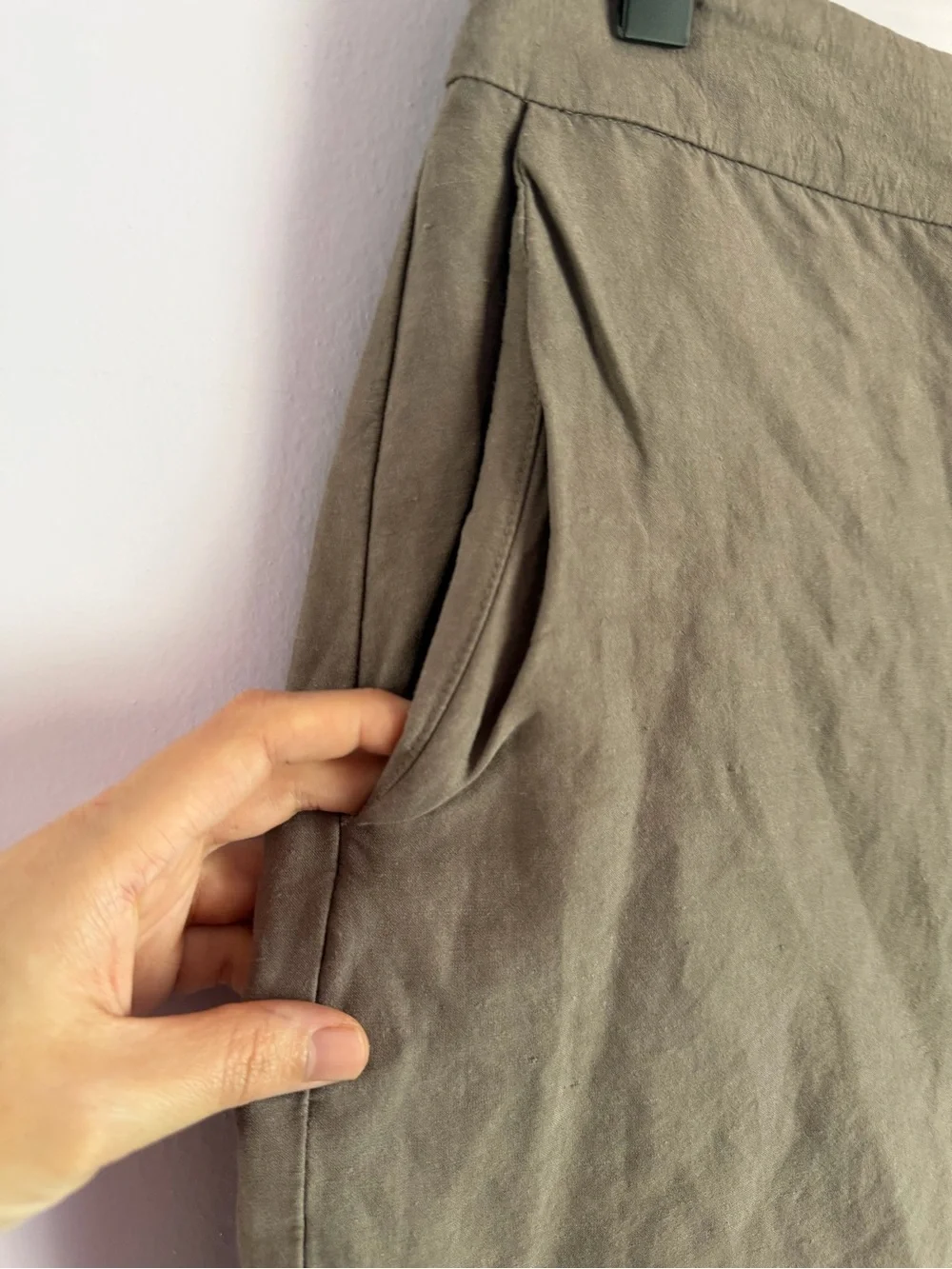 Aritzia Babaton High-Rise Chino Shorts Sable Brown Lined 10